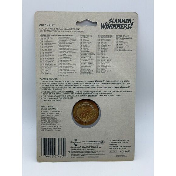 Slammer‎ Whammers Brass Slammer & Flash Caps/Pogs 1.75” Set #6 Vintage 1994 - Picture 2 of 2
